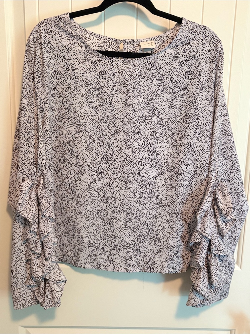 a new day White Printed Ruffle Sleeve Blouse